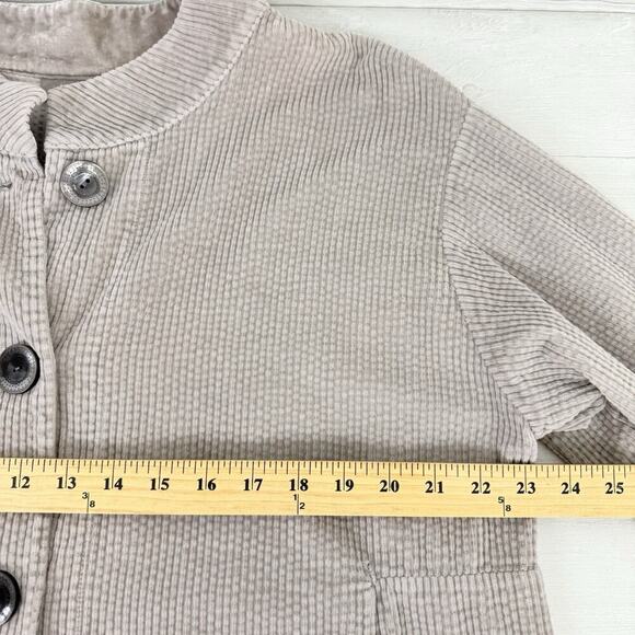 J.Jill Womens XL Corduroy Button Up Jacket Shacket Taupe Pockets Utility Chore - Picture 11 of 15